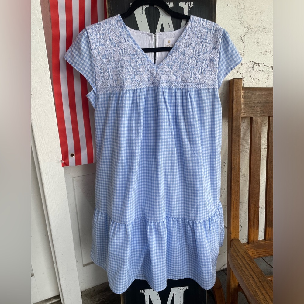 J Marie Ruffle Gingham Dress Size Medium